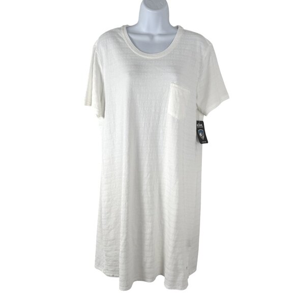Kuhl Willa T-Shirt Dress XL White Short Sleeve Organic Cotton NWT DR-1742 - Picture 1 of 12